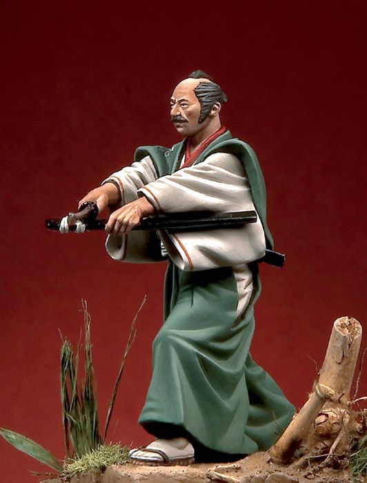 Tin toy soldiers ELITE painted 54 mm  Samurai with Daisho sword Azuchi-Momoyama 