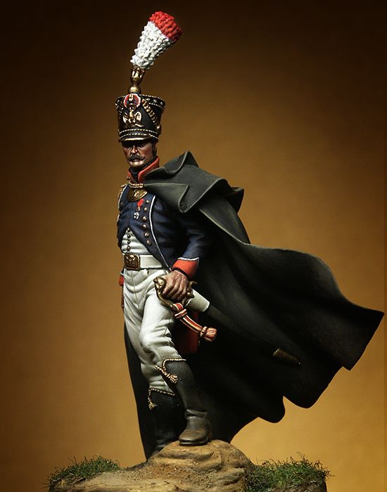 Officer of Grenadiers of Young Guard 54mm 1/32 Tin Painted Toy SoldierArt 