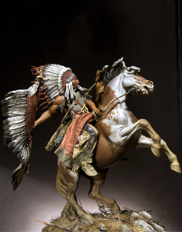 Lakota chief warrior 1800 - Resin Version - Pegaso World