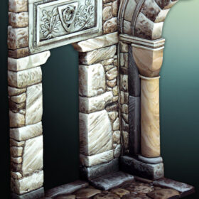 54mm medieval stone scenery